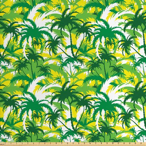 exotic fabric   yard refreshing hawaiian palm trees