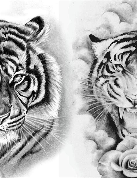 4 X Realistic Tiger Tattoo Design Digital Download – Tattoodesignstock