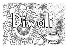diwali colouring sheet teaching resources