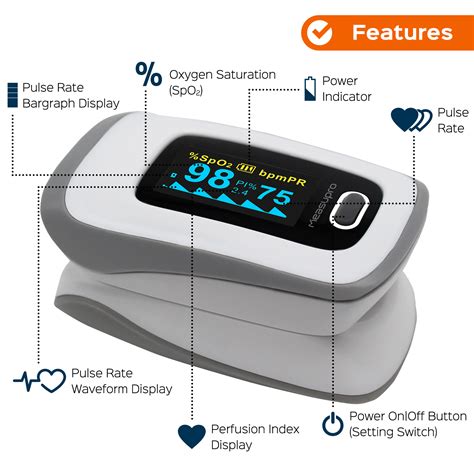 measupro ox instant read finger pulse oximeter blood oxygen spo