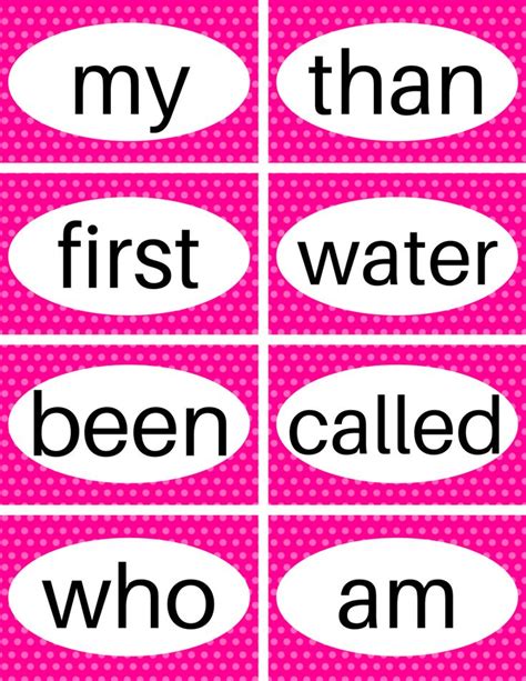 printable sight words flash cards