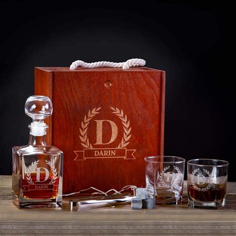 whiskey set bourbon decanter set gifts  men fathers day etsy