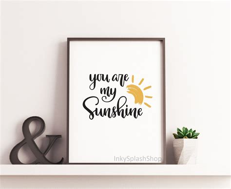 sunshine printable wall art nursery sun print etsy