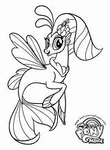 Pony Coloring Little Pages Movie Princess Skystar Mlp Hippogriff Tempest Printable Shadow Color Kleurplaten Film Character Print Seapony Mermaid Colouring sketch template