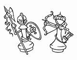 Chess Coloring Coloringcrew Pieces sketch template