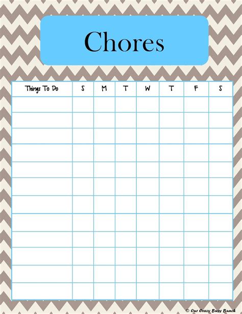 chore chart kids chores  kids printable chore chart