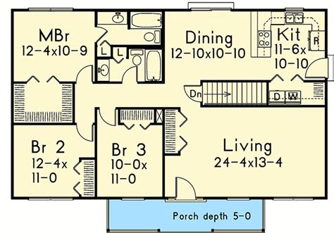 plan ha  bed ranch home plan  entry porch   ranch house plans house plans