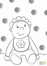 Coloring Infant Cartoon Pages Babies Saying Thank Supercoloring Infants Categories sketch template