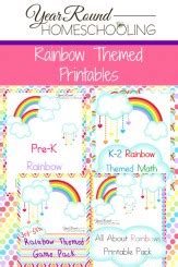rainbow printables year  homeschooling