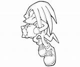 Knuckles Hedgehog Echidna Coloringhome sketch template