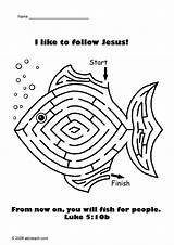 Jesus Fish Coloring Disciples Calls Pages His Fishermen Bible Maze Activity Kids Activities Men Fishers Sheet School Sunday Apostles First sketch template