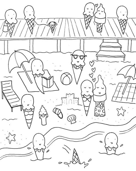 ice cream shop coloring page