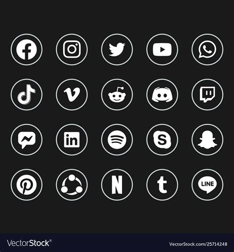 web blog social media icons  white  black irregular bleb shapes