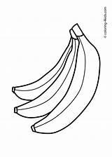 Banana Coloring Fruits Pages Drawing Bananas Fruit Kids Template Clipart Outline Printable Apples Color Peeled Print Peel Templates Sheets Prinables sketch template