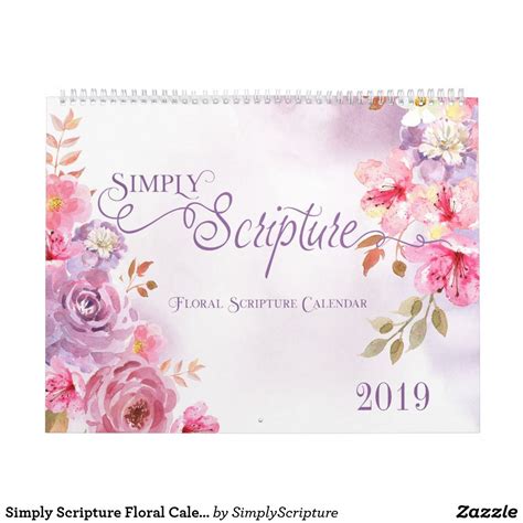 simply scripture floral calendar zazzlecom floral perfect holiday