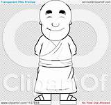 Monk Buddhist Pleasant Thoman Cory Outlined Designlooter sketch template