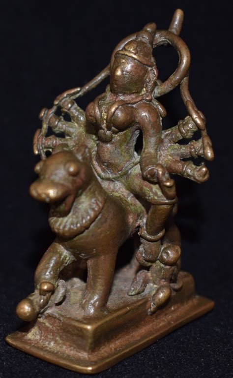 durga left bronzes  india  personal collection