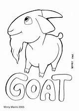 Coloring Animals Goat Mewarnai Hewan Winry Marini 2005 Halaman Binatang sketch template