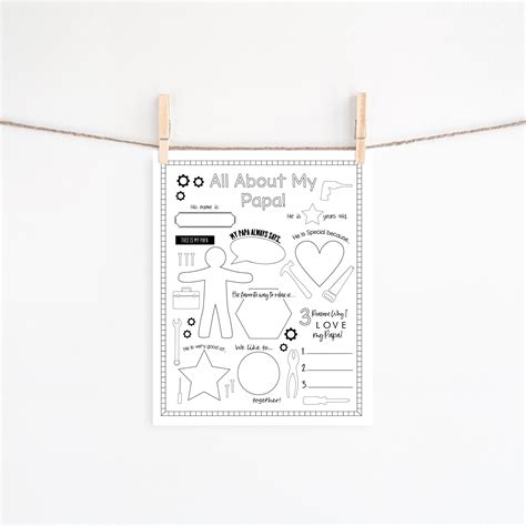 papa printable fathers day gift  birthday etsy