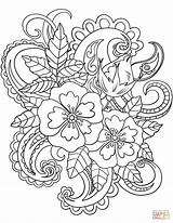 Coloring Paisley Flowers Pages Patterns Adults Bandana Drawing Flower Floral Pattern Baroque Printable Print Designs Kids Template Vintage Templates Getdrawings sketch template