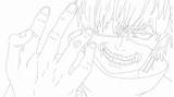 Ghoul Coloring Kaneki Kirishima sketch template