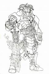 Coloring Pages Orc Dnd Barbarian Half Drawings Adult Sketches Sheets Character Tattoo Concept Dulac sketch template