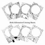 Birth Coloring Affirmation Pages Printable sketch template