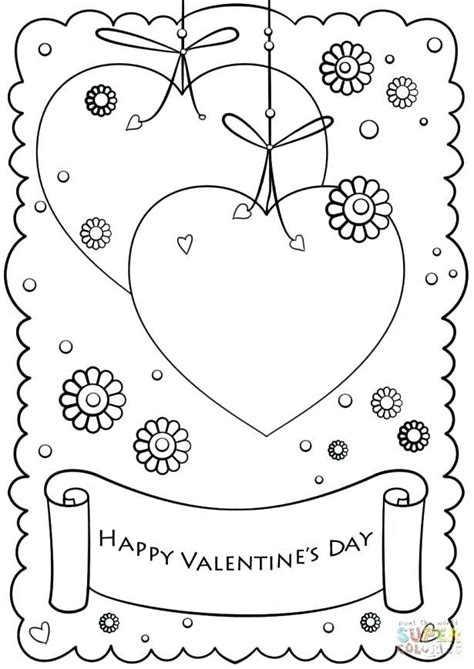 happy valentines card printable printable valentines coloring pages