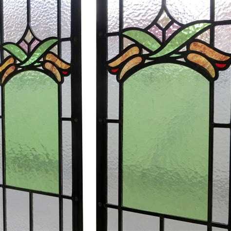 Art Deco Stained Glass Panels From Period Home Style