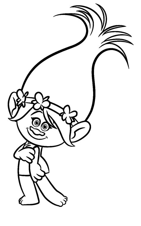 princess poppy coloring pages trolls png branch poppy branch