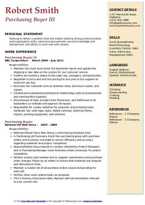 buyer resume sample good resume examples