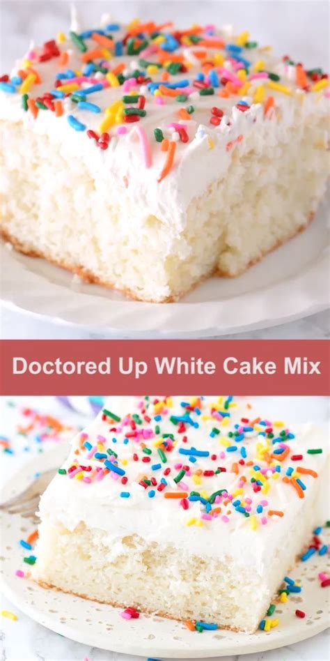 family loves  doctored  white cake mix recipe  cake turns