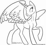 Alicorn Coloring Lineart Manic Monstrous Sketch sketch template