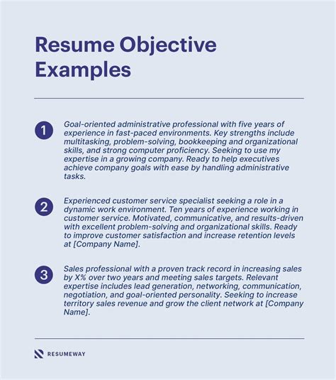 resume objective examples     guide resumeway