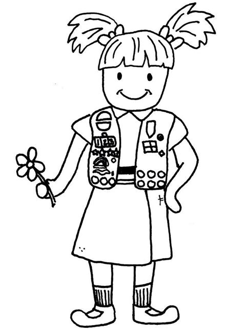 brownie girl scouts coloring pages coloring home