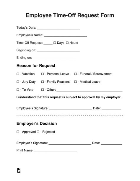printable time  request form printable form templates  letter