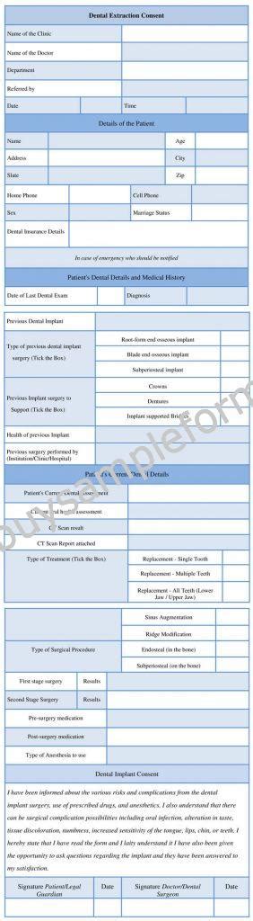 printable dental implant consent form template word