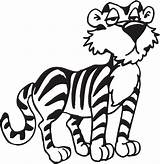 Tiger Coloring Pages Cartoon Template Cute Color Kids Print Printable Freedom Story Stories Templates Shape Jungle Respect Colouring Clipart Animals sketch template