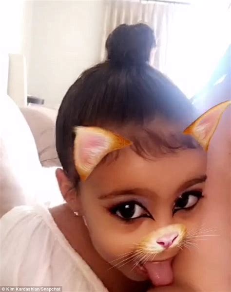 kim kardashian and north west share another sweet face swap on snapchat daily mail online