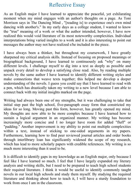 english reflective essay  awesome  awareness counselling