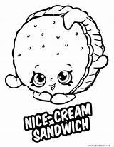 Coloring Pages Sandwich Shopkins Cream Nice Season Drawing Printable Chocolate Chip Dessert Color Lips Stick Print Figure Donut Cookie Lipstick sketch template