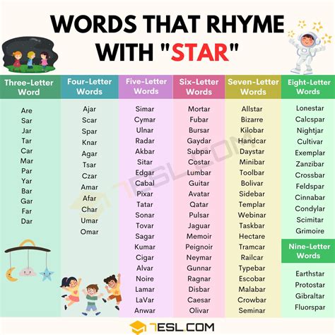interesting words  rhyme  star esl