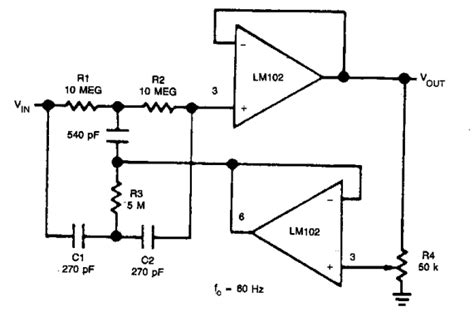 simple adjustable notch filter circuit diagram electronic circuit diagrams schematics