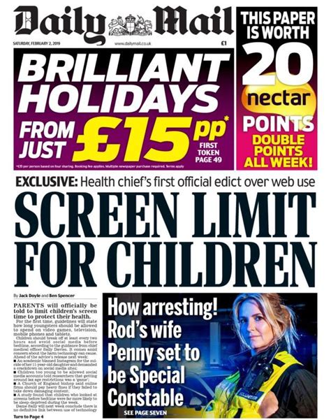 daily mail newspaper cover newspaper headlines screen time daily