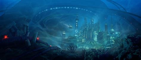image       huge underwater city   distance   lights