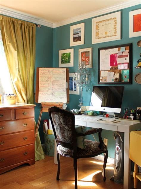 office teal paint warm curtains     gonna   teal