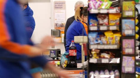 woman cashier wear face mask  silpo supermarket stock video video