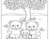 Bear Teddy Picnic Bears Colouring Color Coloring Colour Print Instant Printable Kids sketch template