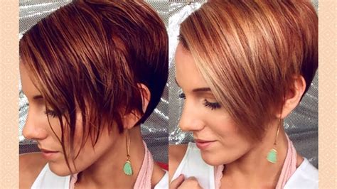 how to round brush and style an asymmetrical pixie bob youtube