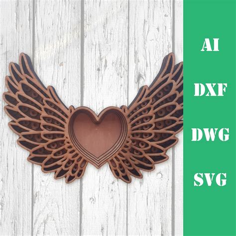 layered angel svg  svg file  silhouette